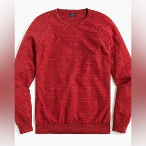 J. Crew Raglan Budded Men's Red 100% Cotton Business Casual Sweater Size Medium